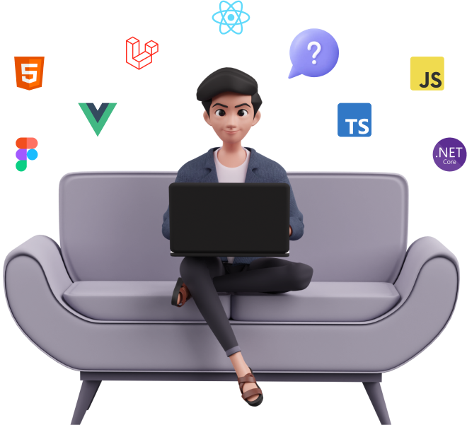 faq boy with logos